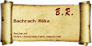 Bachrach Réka névjegykártya